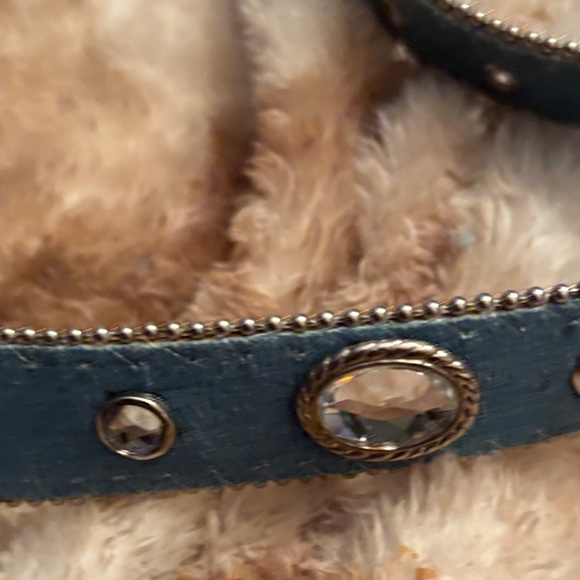 Elegant Blue Denim Studded Women's Cowgirl Belt 38” 32.5”-35” can wear - Picture 8 of 10